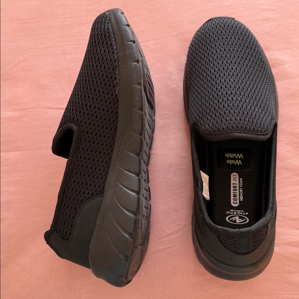 Athletic Works Women’s Black Comfort Slip-Ons